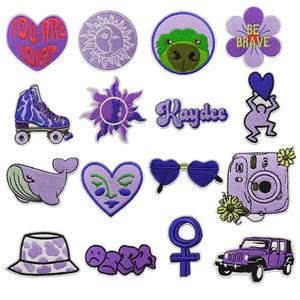 Nouveau Patch Brodé Thermocollant Série Violette Chapeau Soleil Cœur Appareil Photo pour Décoration et Cadeau - Product Image 2