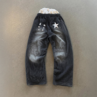 Pantalon de survêtement délavé personnalisé avec logo, double ceinture, 100 % coton, impression DTG, délavé, décontracté pour homme, vente en gros
