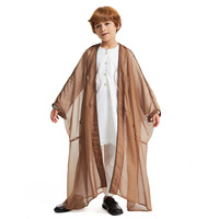 Robe Modeste pour Garçon, Kimono, Dishdasha, Abaya Islamique, Abaya de Prière, Jubba, Thobe, Vêtement Arabe pour Enfants Musulmans, Style Dubaï, Arabie Saoudite, Ramadan