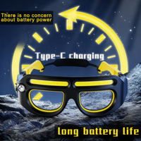 Lampe frontale LED ultra-légère pour lunettes de sécurité, contrôle mains libres par capteur de mouvement, rechargeable, lumière du jour 6000K, utilisation extérieure