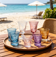 Verres à pied personnalisés SNW gravés à la main, motif cocotier vintage, style plage tropicale, pour bar et fêtes
