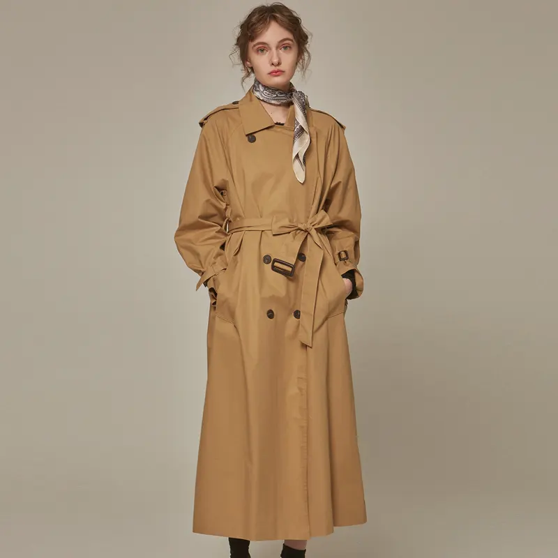 2023 China fornecedor atacado melhor qualidade moda mulheres cáqui senhoras blusão longo jaqueta trench coat mulheres