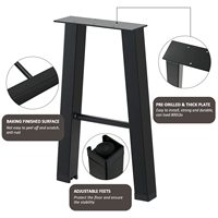 Pieds de chaise en métal robuste Gallant Unyielding Iron, modernes, en forme de H, 16 pouces, support lourd pour banc et table basse