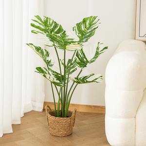 Usine bon marché vente chaude plantes de Monstera artificielles tissu écologique grande feuille verte arbre artificiel d'extérieur - Product Image 2