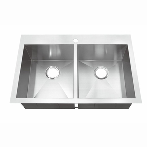 Wastafel Dapur Modern Smart Double Bowl Hitam Emas Buatan Tangan Bahan Stainless Steel SUS304 Bentuk Persegi Dengan Keran Waterfall 316 Fregadero - Product Image 3