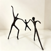 Figurines de famille en bronze antique, sculptures abstraites de membres de la famille, art de décoration intérieure, articles de décoration intérieure de luxe