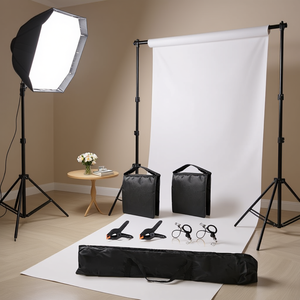 ชุดอุปกรณ์รองรับฉากถ่ายภาพ ขนาด 2x2 2x3 2.6x3 เมตร สำหรับใช้ในสตูดิโอที่บ้าน พร้อมตัวเลือกถุงทราย - Product Image 2