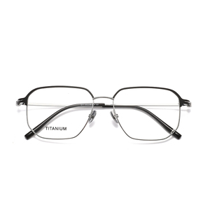 Monturas de Gafas Rectangulares de Titanio con Aro Completo para Adultos, Unisex, Ligeras, para Corrección de la Visión, Diseño de Color Sólido - Product Image 1