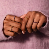 Bagues ou alliances personnalisées en acier inoxydable 316L plaqué or/argent avec pierres précieuses colorées pour femmes