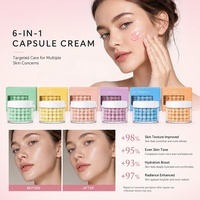 AESTHTANY 65g Crème en Capsules Six Variantes Raffermissante, Maintient la Peau Pleine et Élastique, Améliore la Texture de la Peau, Soin Quotidien du Visage OEM