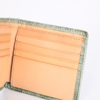 Dompet Pria Desainer Mewah Berkualitas Tinggi Kulit Asli Desain Terbuka Anyaman Tangan Tempat Kartu