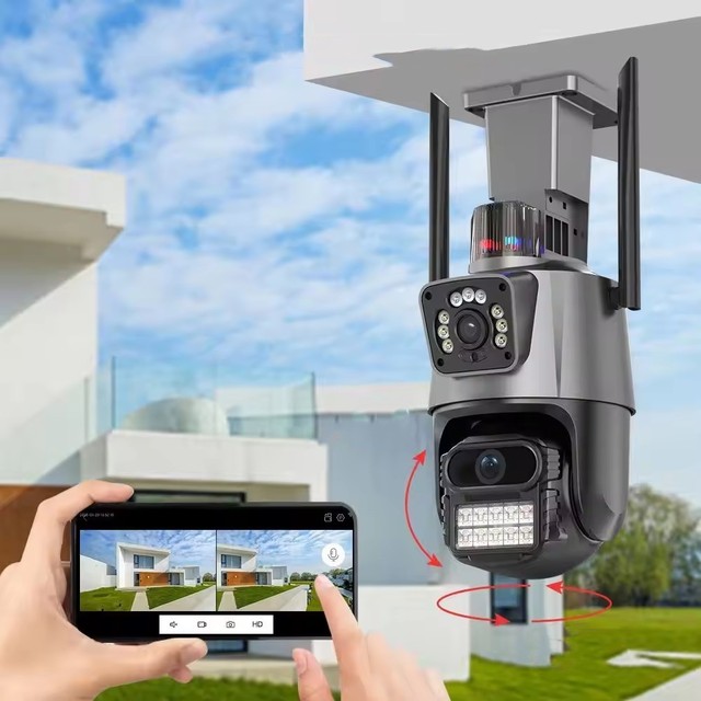 Sunivision ICSEE PTZ Camera 3MP Outdoor Security CCTV Wireless Dual Lens WiFi Bullet PTZ Camera With 2 Lens CAMERAS