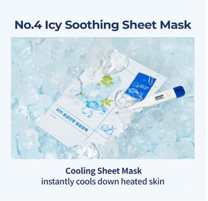Masque en tissu rafraîchissant n°4 Icy Soothing (10 unités) – Masque coréen apaisant pour peaux sensibles, soulagement des rougeurs, hydratant et apaisant pour les soins de la peau - Product Image 3