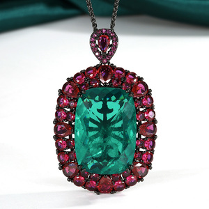 Elegant Eco-friendly <b>Copper</b> Bezel Setting Cubic Zirconia Jewelry Geometric Pendant Necklace for Wedding & Anniversary Gift - Product Image 4