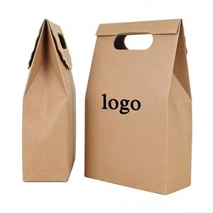 Kraft <b>Bag</b> Die Cut Handle Bolsa De Papel Brown Kraft Paper Packaging <b>Bag</b> Folding Paper <b>Bags</b> for Gifts - Product Image 2