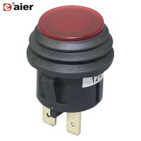 20mm Su Geçirmez Basmalı Düğme Anahtarı IP65 Mandalı Açma-Kapama SPST 3 Pin 12V Deniz Teknesi Arabası için LED