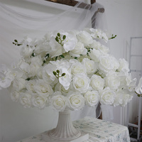 Composition Florale de Roses Artificielles Roses Réalistes en Gros pour Mariage, Enterrement de Vie de Jeune Fille, Saint-Valentin et Table de Remise de Diplômes