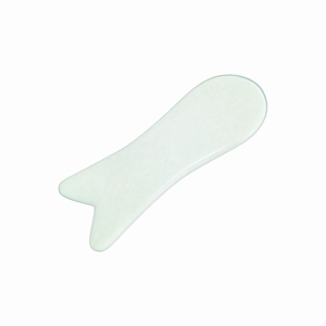 Pierre de massage Gua Sha en jade Xiuyan blanc en forme de poisson, grattoir facial, produits Gua Sha de qualité supérieure - Product Image 1