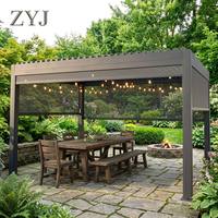 Pergola Bioclimatique Automatique en Aluminium à Lames Orientables 3x3 3x4 4x3 4x6 6x3 6x5m, Résistante au Vent, Pare-Soleil, avec Logo Personnalisé et Emballage