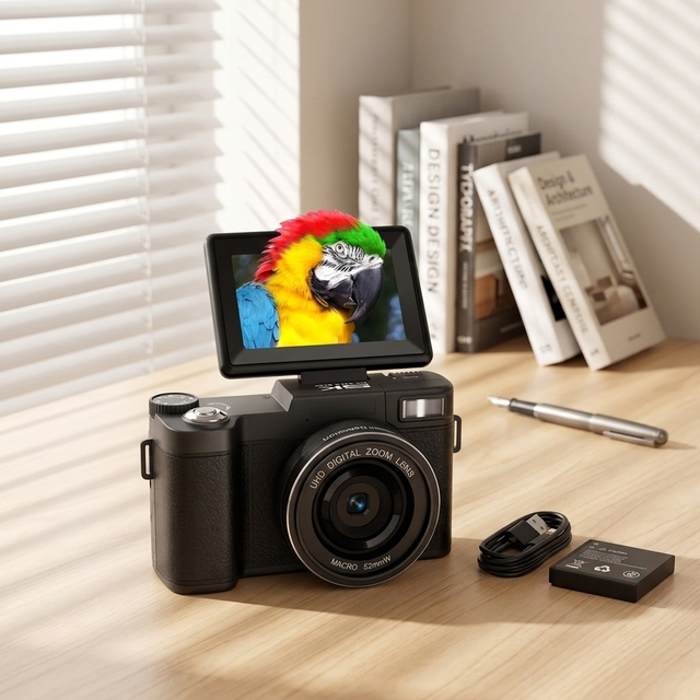 Portable 3.0" Flip Screen Vlogging Camera 13MP CMOS 5K Video Retractable Flash OEM Customizable for Dropshipping