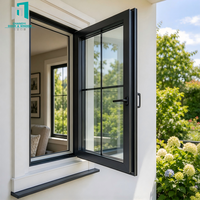 Fenêtre à battant en aluminium résistant aux intempéries, profil coupe-vent pour application murale extérieure de villa