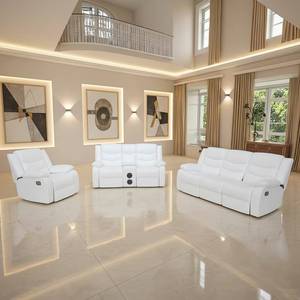 Luxury Modern Living Room Recliner <b>Sofa</b> Set, Made of PU Leather, with Removable Storage <b>Table</b> - Product Image 4