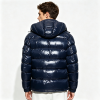 Veste matelassée légère et brillante pour homme de haute qualité avec capuche amovible, manteau chaud d'hiver