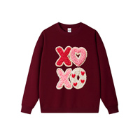 Sweat-shirt pour femme en tissu éponge imprimé cœur personnalisé XOXO, col rond, pull décontracté et élégant, idéal pour les sorties et les rendez-vous