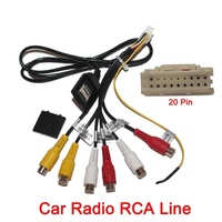 Prise 20p pour autoradio stéréo sortie RCA faisceau de câbles auxiliaire connecteur de câblage adaptateur câble de caisson de basses 4G emplacement pour carte SIM câble d'autoradio