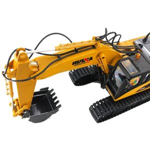 HuiNa Toys 1535 2.4Ghz 15CH <b>Radio</b> Control Excavator Model 1/14 Hydraulic Excavator Metal Alloy Truck RTR for Kids - Product Image 4