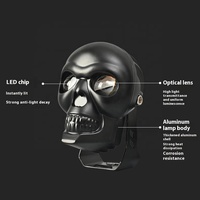 Phare de moto LED à faisceau haut et bas projecteur de crâne noir véhicules électriques externes étanche voiture jaune transfrontalière 12V