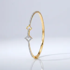 Pulsera de Lujo con Dijes de Diamantes Americanos, Venta al por Mayor, de Latón Dorado, con Forma de Corazón, Estilo Romántico, Joyería de Moda para Mujer, para Bodas y Fiestas - Product Image 1