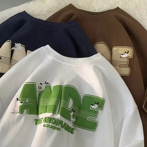 T-shirt en coton surdimensionné pour homme de haute qualité, design personnalisé avec impression 3D en relief, manches courtes, col rond, style impression en relief - Product Image 1