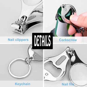 Tagliaunghie Riutilizzabile in Acciaio Inox Ecologico con Logo Personalizzato, Regalo Privato Multifunzione Portatile con Apribottiglie per <span class=keywords><strong>Compleanno</strong></span> - Product Image 3