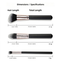 Ensemble de 16 pinceaux de maquillage professionnels transfrontaliers à manche en bois noir et poils synthétiques – Kit complet pour maquilleurs professionnels