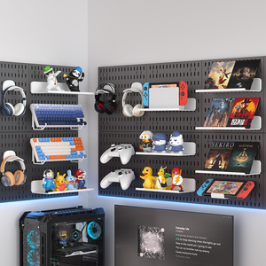 Rak Pegboard dinding plastik bebas pelubang, untuk belajar dapur kamar tidur kamar mandi, kombinasi papan pasak gantung dinding - Product Image 3