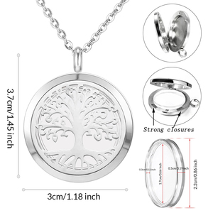 Collar con colgante de árbol de la vida rotundity, colgante de ceniza de acero inoxidable para mujer, Vintage amuleto, joyería de cremación - Product Image 2