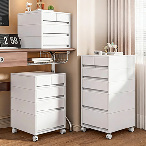 Gabinete de Almacenamiento Xing You de 5 Niveles Blanco Bajo Escritorio Plástico con Cajones Múltiples para Hogar u Oficina para Uso en Sala de Estar - Product Image 4