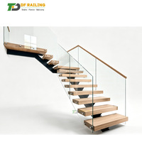 Escalier flottant insonorisé DF et escalier décoratif moderne à poutres pour usage commercial et résidentiel