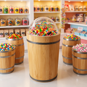 Seau en bois massif pour bonbons en gros - Product Image 3