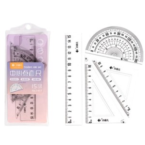 Juego de Reglas Little Fish de 15 cm, Herramientas Matemáticas de Plástico, Kit de Geometría para Dibujo Estudiantil - Product Image 4