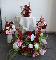 Décoration florale durable pour événements, fleurs artificielles, centre de table de mariage, chemin de table fleuri