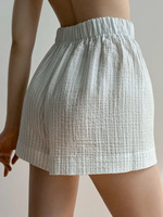 Ensemble de pyjama d'été personnalisé pour femme, motif à carreaux, taille élastique, manches courtes, en crêpe de coton, chemise de nuit à revers en crêpe, pour la maison