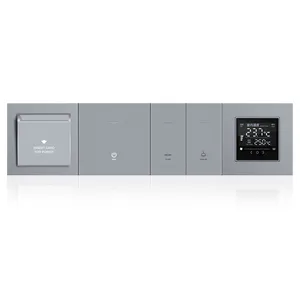 Enchufe Inteligente Zigbee para Hogar/<span class=keywords><strong>Hotel</strong></span>/Oficina, Tipo 360 <span class=keywords><strong>MM</strong></span>, Estándar del Reino Unido, Inalámbrico, 4 Conexiones, Color Gris - Product Image 1