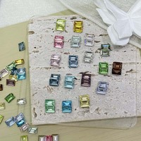 Plus de 20 couleurs de strass pour ongles en forme de rectangle émeraude, cristal K9, pierres plates en vrac pour la décoration professionnelle des salons de manucure