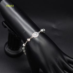 JYB253 braccialetto <span class=keywords><strong>rosario</strong></span> vergine maria in <span class=keywords><strong>argento</strong></span> sterling S925 di alta qualità all'ingrosso <span class=keywords><strong>bracciale</strong></span> <span class=keywords><strong>rosario</strong></span> vergine maria in <span class=keywords><strong>argento</strong></span> Sterling 925 - Product Image 2