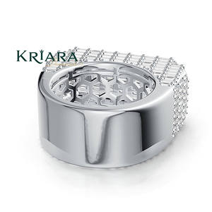 Bague Hip Hop en or blanc et diamants, fabrication directe usine, bijou audacieux et luxueux pour homme, idéal pour les soirées et le streetwear, en vente. - Product Image 4