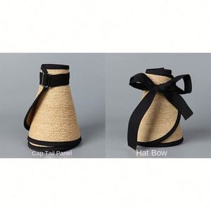 Nouveau Chapeau de Soleil Femme 2025 en Paille de Raphia à Large Bord, Respirant, Protection Solaire, Visière Pliable Tendance pour Femme - Product Image 3