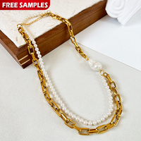 Acier inoxydable Croix Papillon Colliers Chaîne Gourmette Résine Strass Collier Mode Bijoux Perlés Avec Perle Cadeaux À La Mode