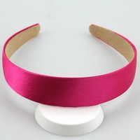 Serre-tête large en satin de 3 cm, couleur unie, accessoires de mode pour cheveux pour femmes, bandeau DIY